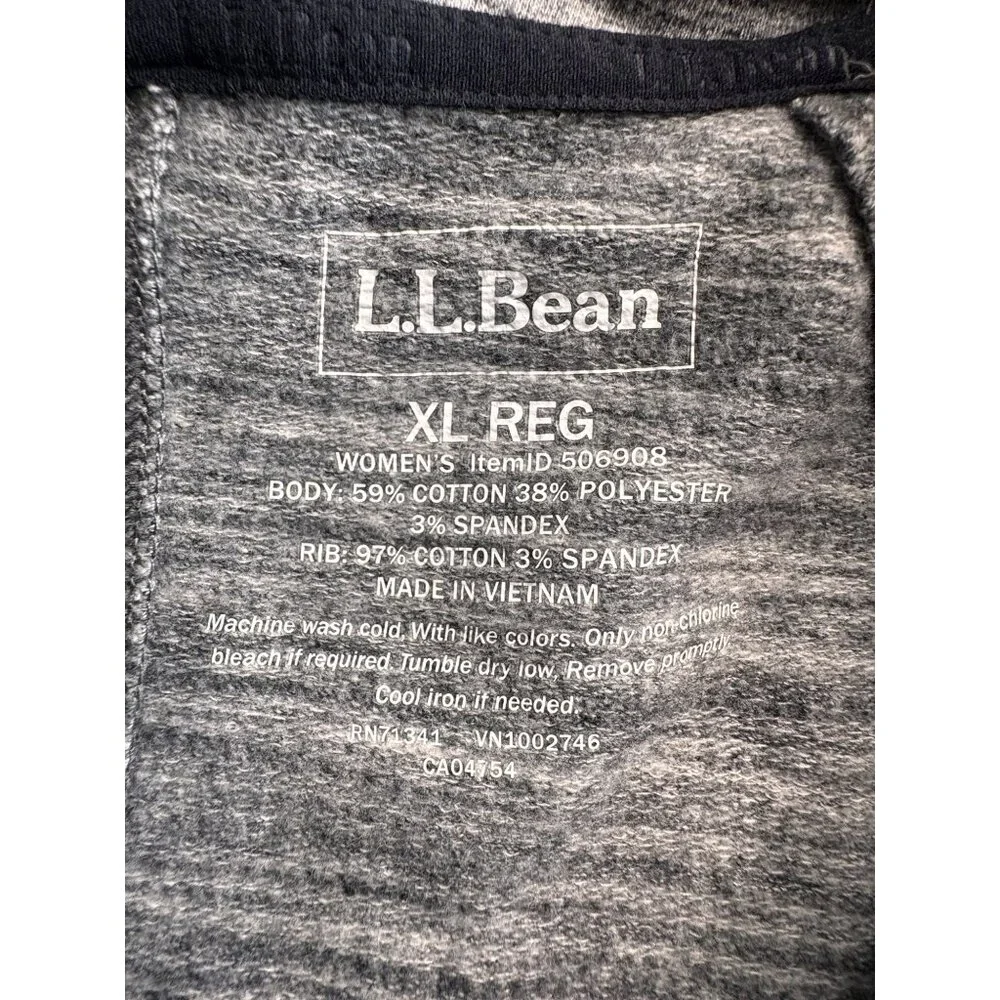 L.L. Bean Womens XL Gray Pullover Cozy Top Casual Kangaroo Pocket Cowl Neck - Picture 4 of 9